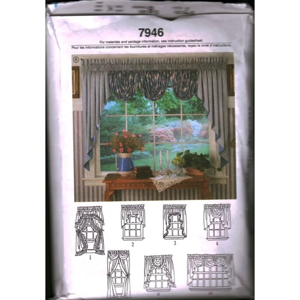 Simplicity 7946 Abbie's Jiffy 6 Pack Window‎ Treatments Sewing Pattern One Size